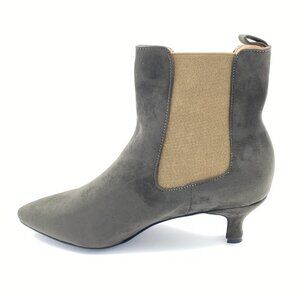 Deep Green Kitten Heel Ankle Boots Pointed Toe Pull On Prom Party Dress Shoe